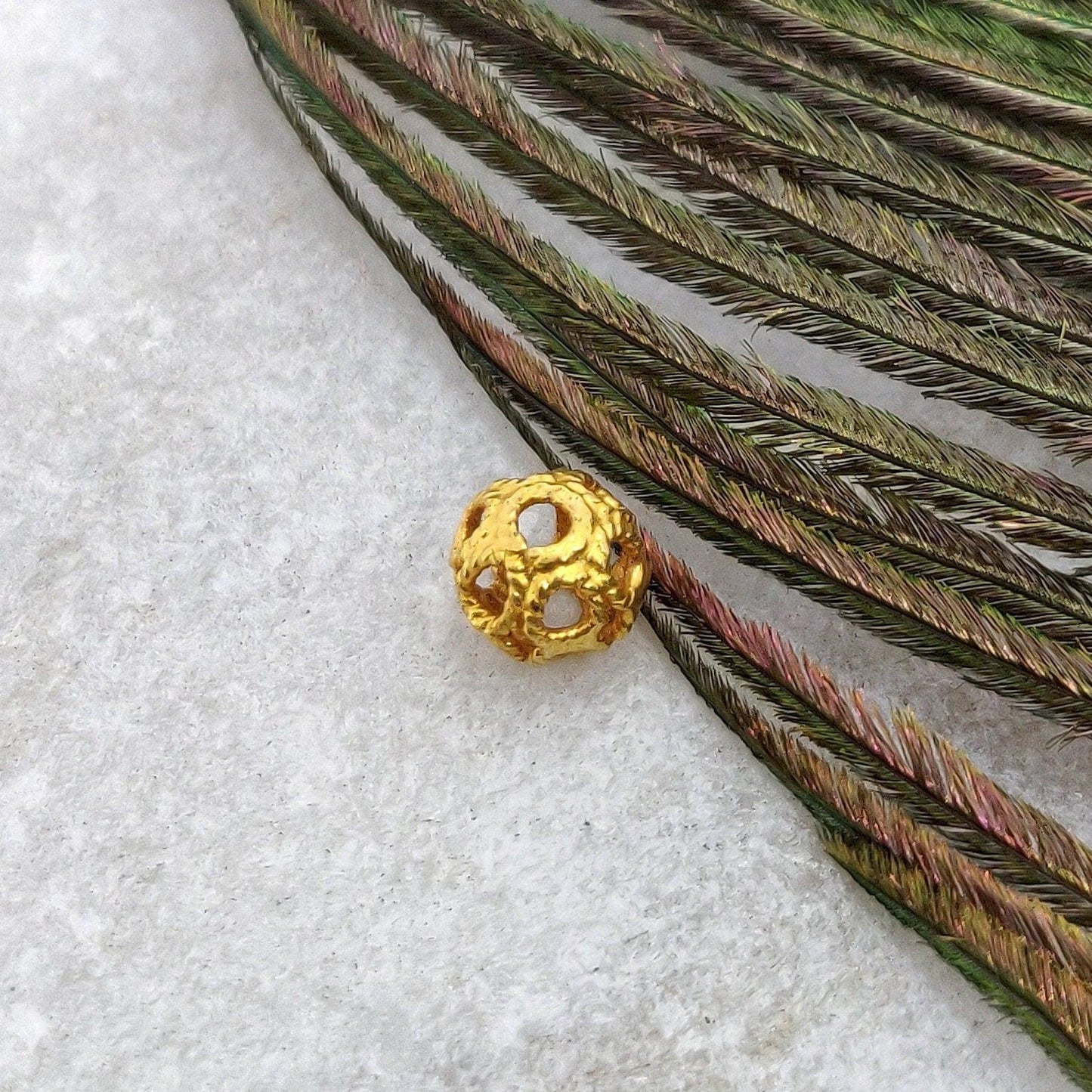 18 Karat Solid Yellow Gold Gold Spacer Bead Components 5mm