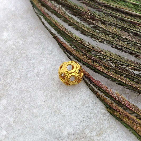 18 Karat Solid Yellow Gold Gold Spacer Bead Components 5mm