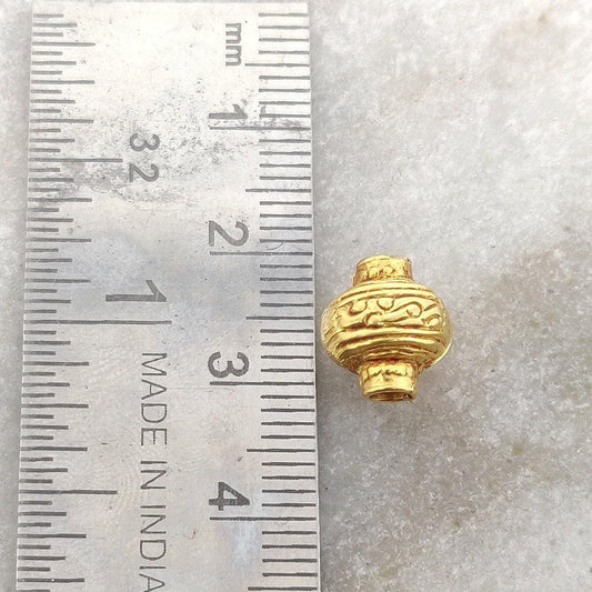 18KTT Gold Fancy Lantern Spacer Beads Finding 10mm - view 3