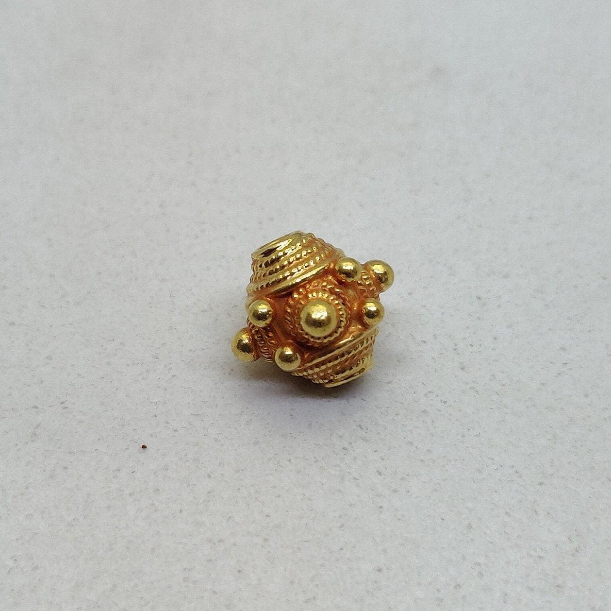 18 Karat Gold Vintage Fancy Rondelle Spacer Beads