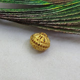 18KT Solid Yellow Gold Unique Round Beads 10x8mm