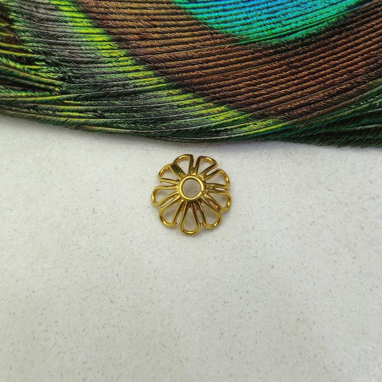 18K Gold Spacer Bead Cap Jewelry Making Supplies For Jewelry