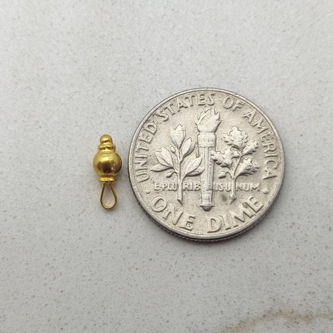 18k Solid Yellow Gold Ball Bead Charm 3mm - Sar Gems