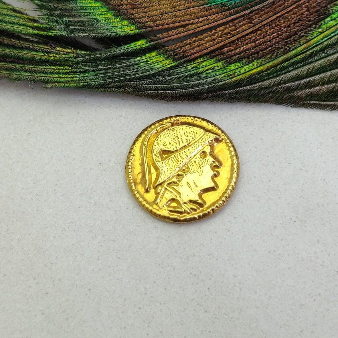 18k Solid Yellow Gold Coin Charm Finding Supply 17mm - SAR Gems