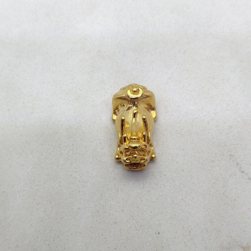 18k Solid Gold Vintage Chinese Dragon Pendant