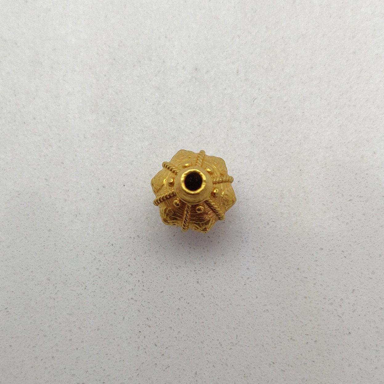 18K Gold 13x10mm Fancy Spacer Beads