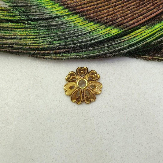 18KT Yellow Gold-Plated Floral Bead Cap Spacer Finding 9mm