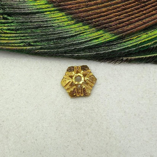 18KT Yellow Gold-Plated Hexagonal Spacer Bead Cap