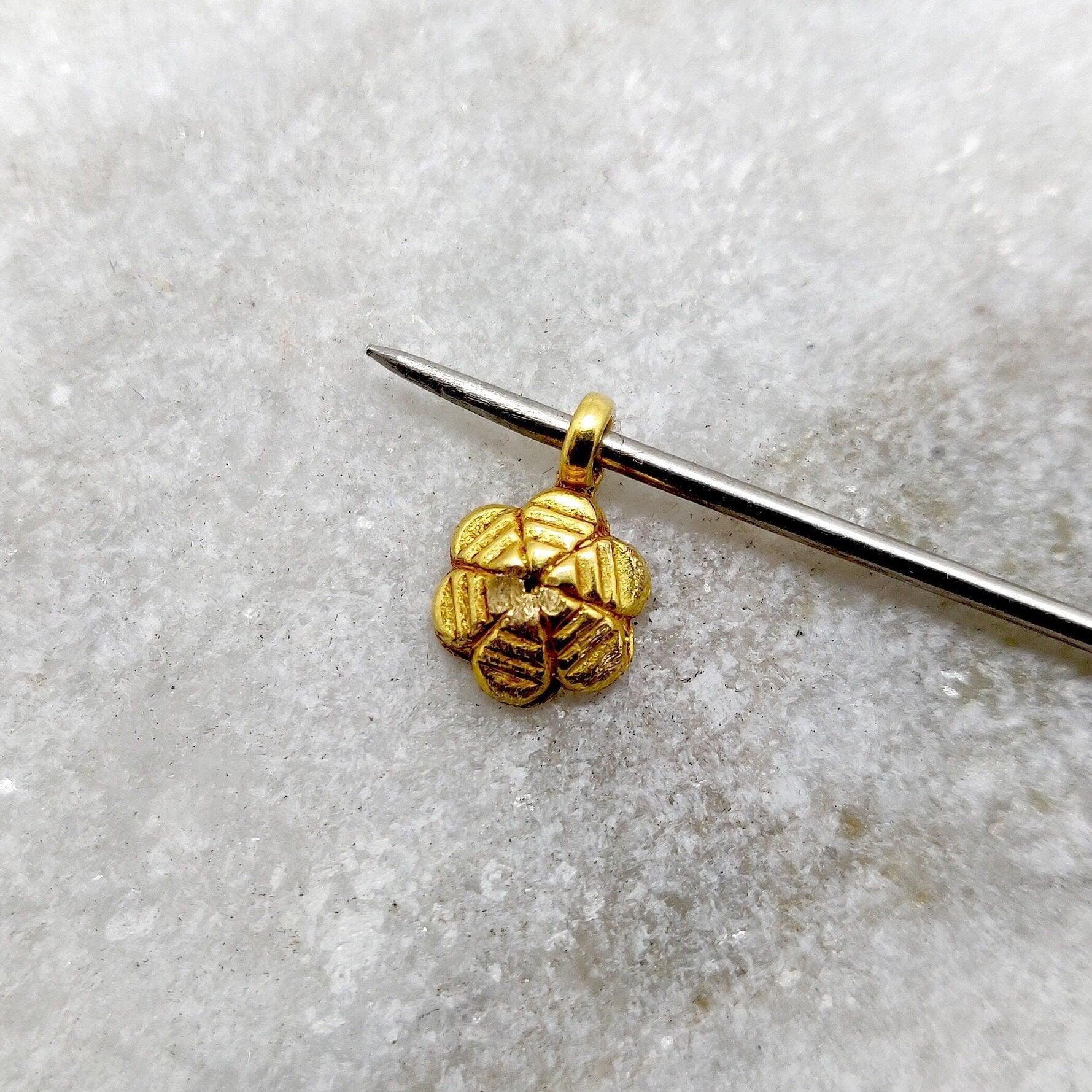 18k Solid Yellow Gold Minimalist Charm 3x7mm - Sar Gems