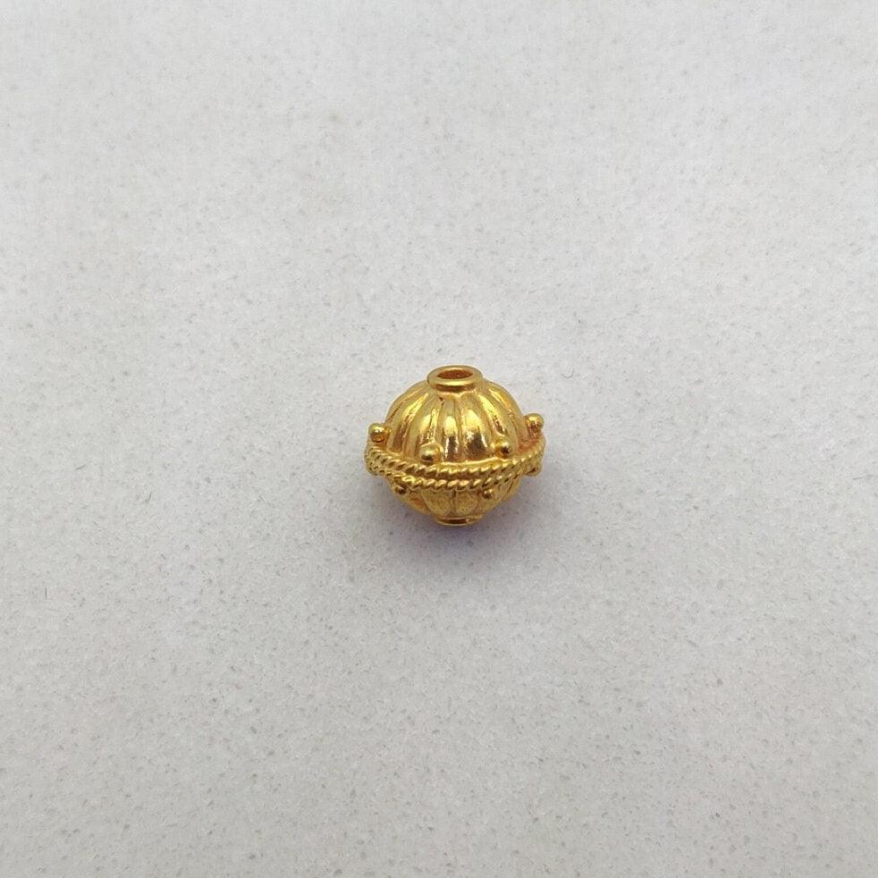 18K Gold Ball Spacer Beads 9x8mm