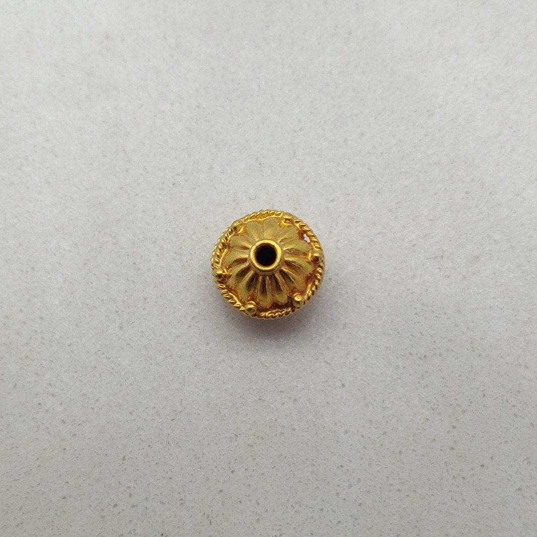 18K Gold Ball Spacer Beads 9x8mm