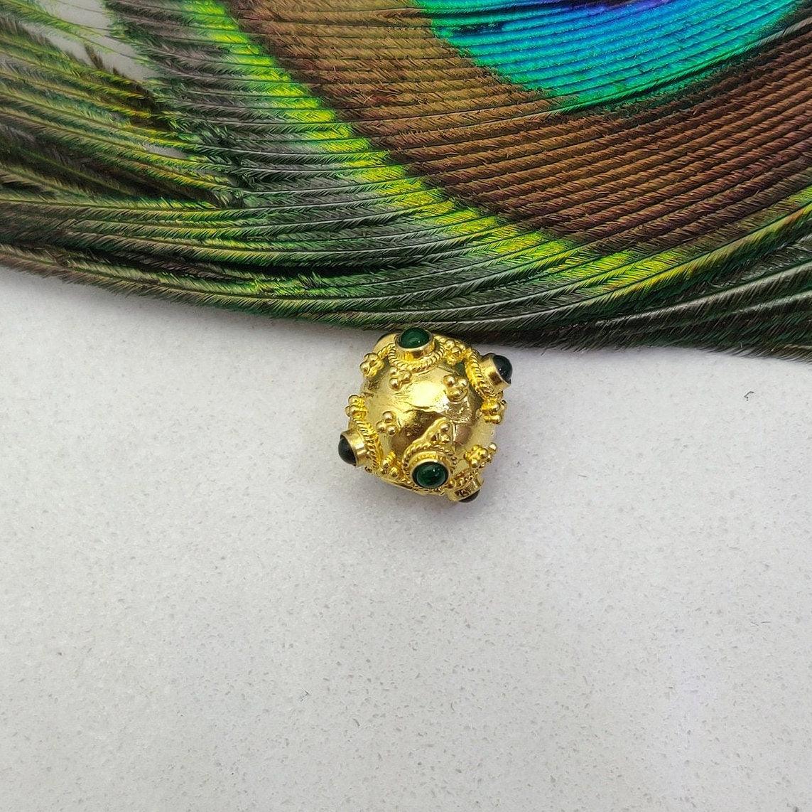 18 Carat Gold Emerald Beads-10 MM