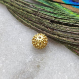 18KT Solid Yellow Gold Round Gold Spacer Bead Components 6x7mm