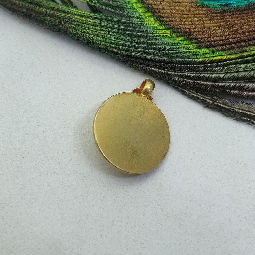 18K Solid Gold Emerald Vintage Pendant