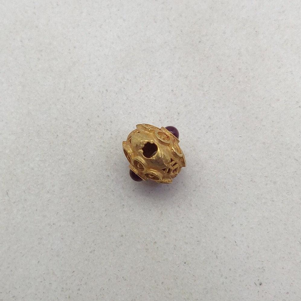 18 Karat Gold Fancy Gemstone Rondelle Spacer Beads 8mm