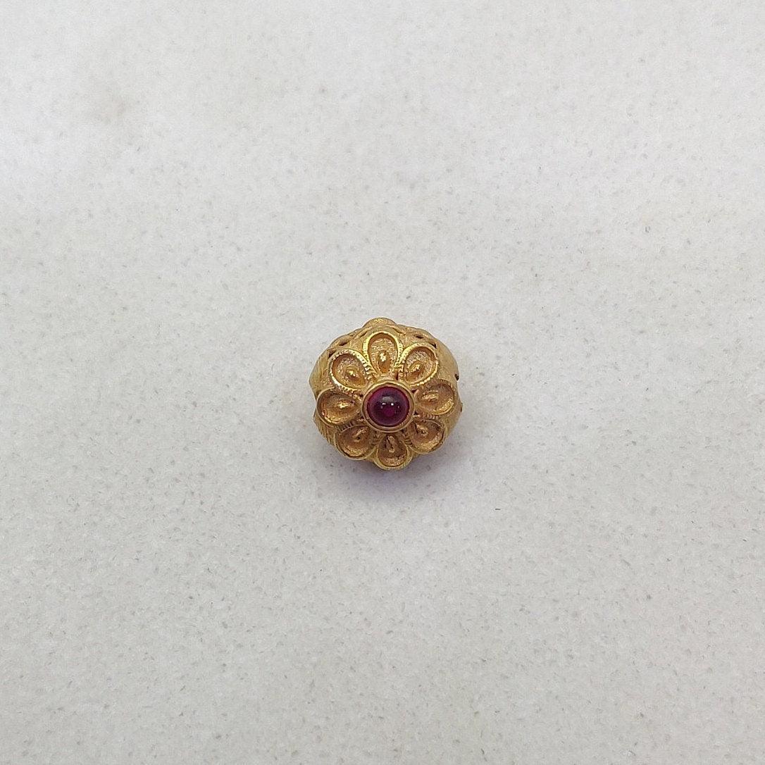 18 Karat Gold Fancy Gemstone Rondelle Spacer Beads 8mm