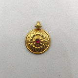 Handcrafted 18k Yellow Gold Ruby Charm Pendant