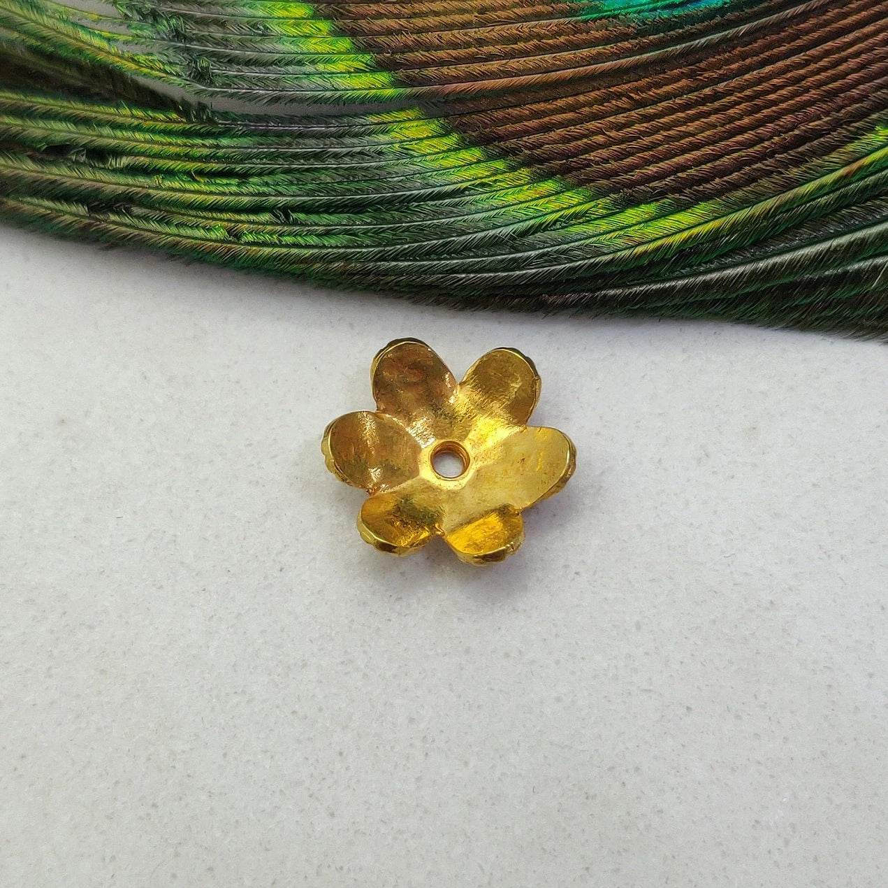 18K Solid Yellow Gold Spacer Caps 13MM