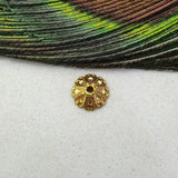 18K Yellow Gold-Plated Flower Spacer Bead Cap Findings Finding