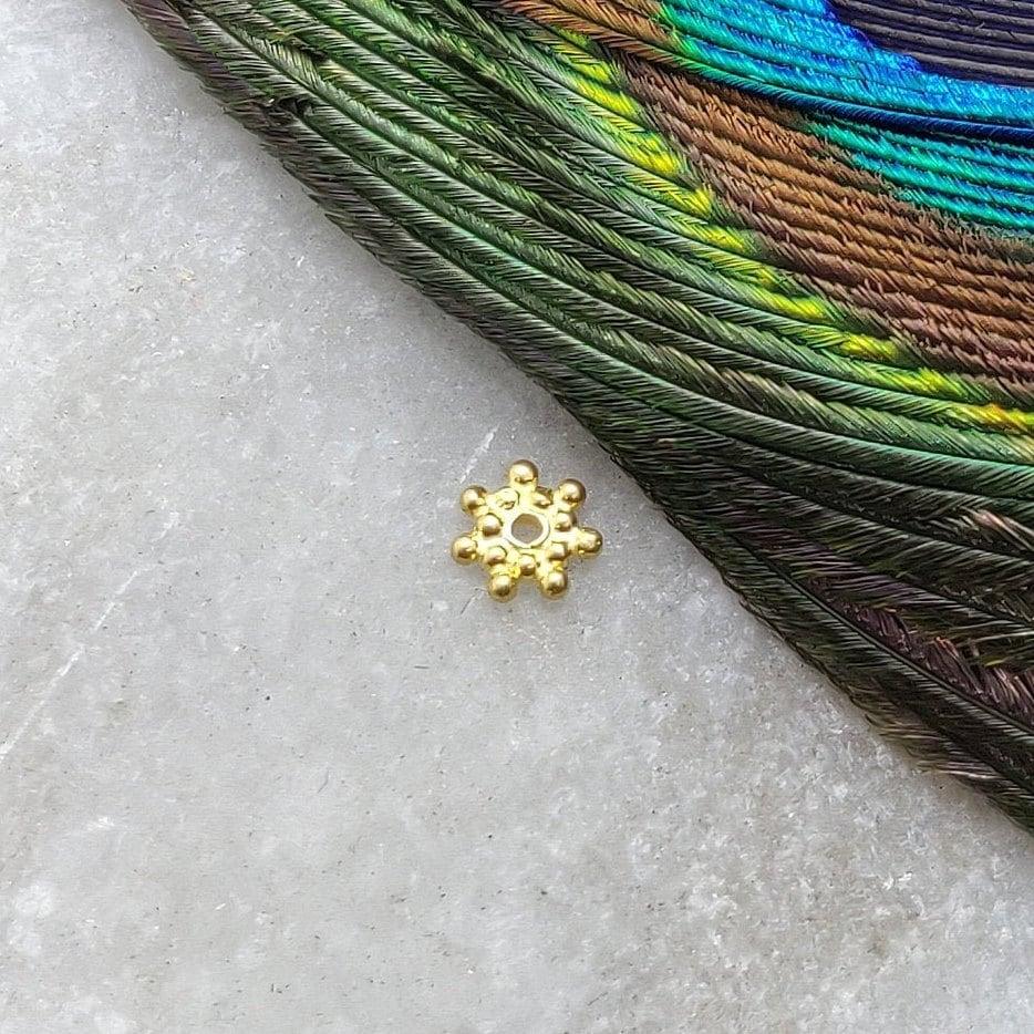 18KT Gold Wheel Gold Spacer Bead Components Finding Sold In 2pcs