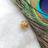 18K Yellow Gold 8x7mm Round Gold Spacer Bead Components