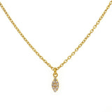 14K Yellow Gold White Diamond Charm Pendant - SAR Gems