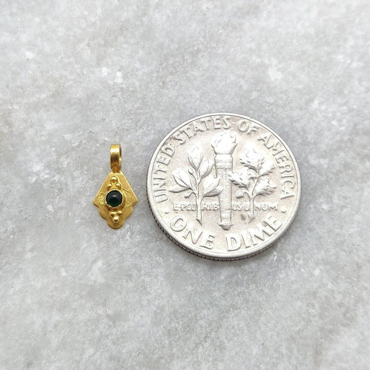 18k Solid Yellow Gold Fancy Charm Pendant 5x10mm - Sar Gems