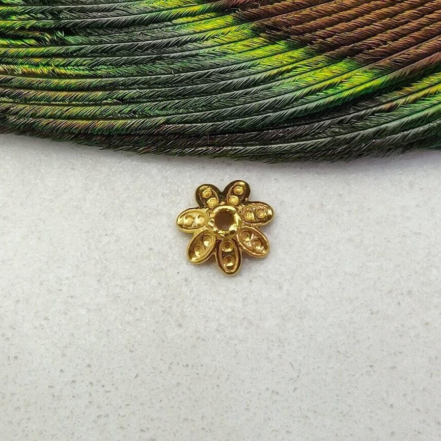 18 Karat Yellow Gold-Plated Spacer Bead Cap DIY For Jewelry