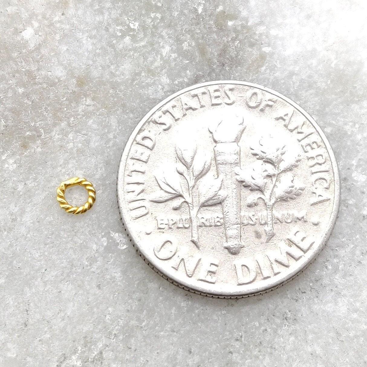 18K Solid Gold Spacer 3MM Twisted Jump Ring  Sold as 4pcs: