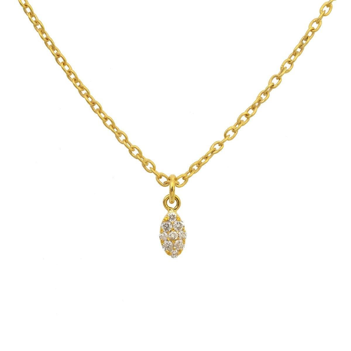 14k Yellow Gold Diamond Charm Pendant - Elegant Jewelry - SAR Gems