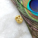 18KT Solid Yellow Gold Drum Gold Spacer Bead Components 11x8mm