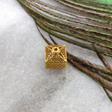 18 Karat Gold Filigree Pyramid Style Gold Spacer Bead Components Findings