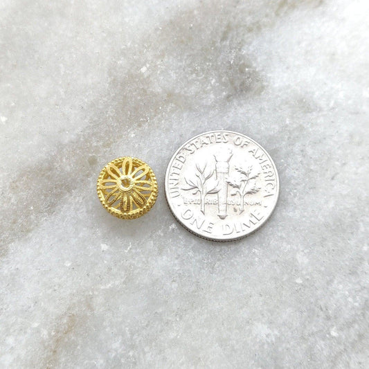 18 Carat Gold Rondelle Spacer Beads 7x9mm - view 3