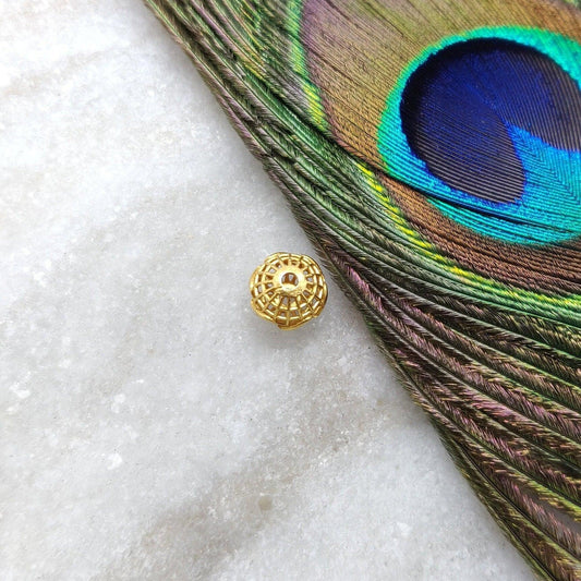 18KT Solid Yellow Gold Small Round Gold Spacer Bead Components