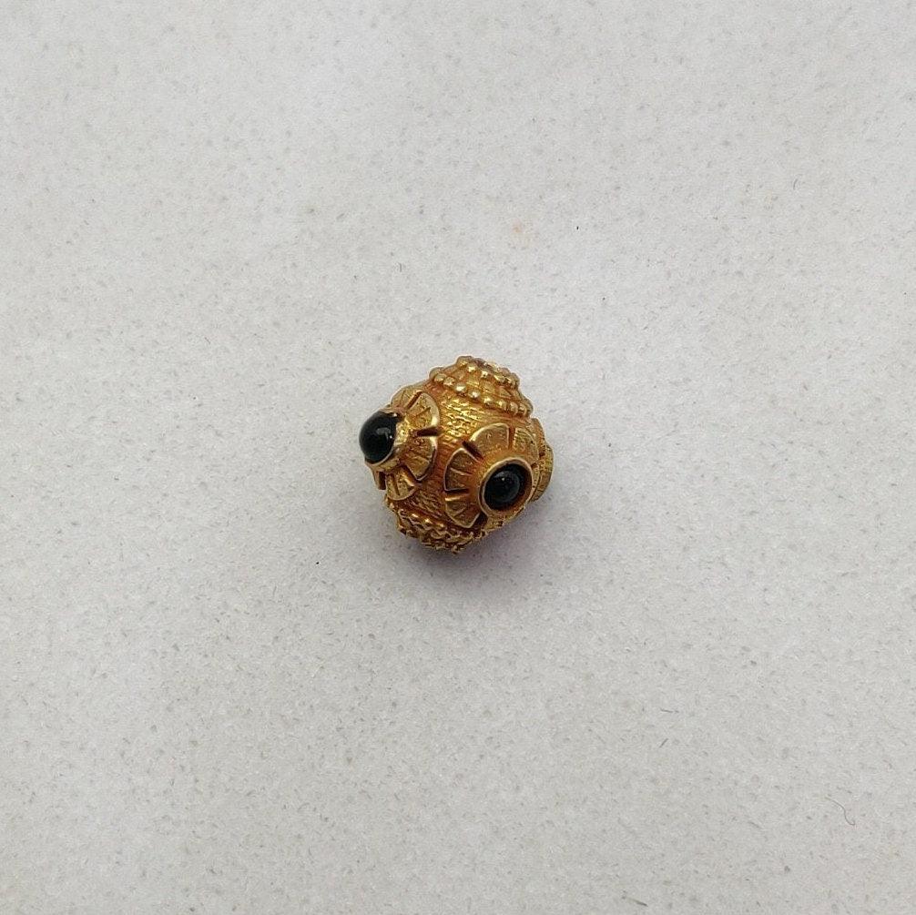 18 Carat Gold Emerald Ball Spacer Beads 9mm