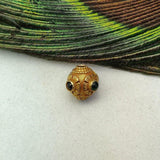 18 Carat Gold Emerald Ball Spacer Beads 9mm