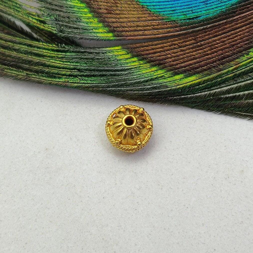 18K Gold Ball Spacer Beads 9x8mm