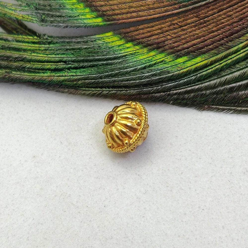 18K Gold Ball Spacer Beads 9x8mm