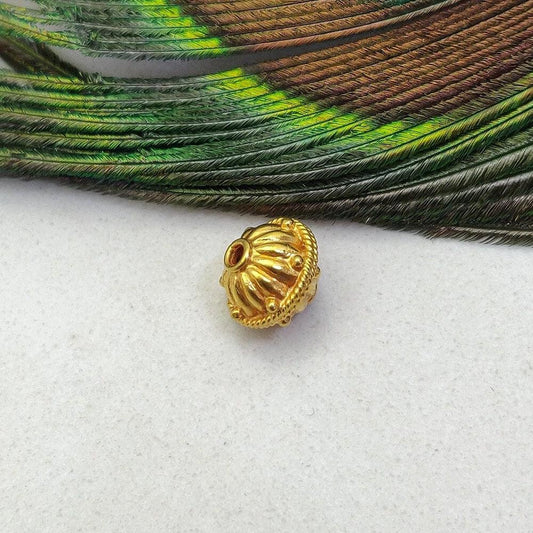 18K Gold Ball Spacer Beads 9x8mm - view 3