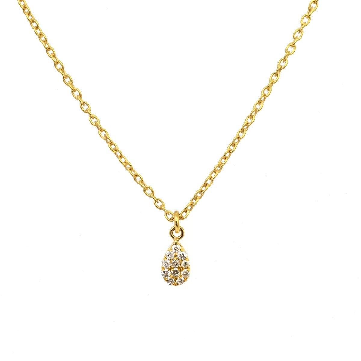 14k Gold White Diamond Charm Pendant - SAR Gems