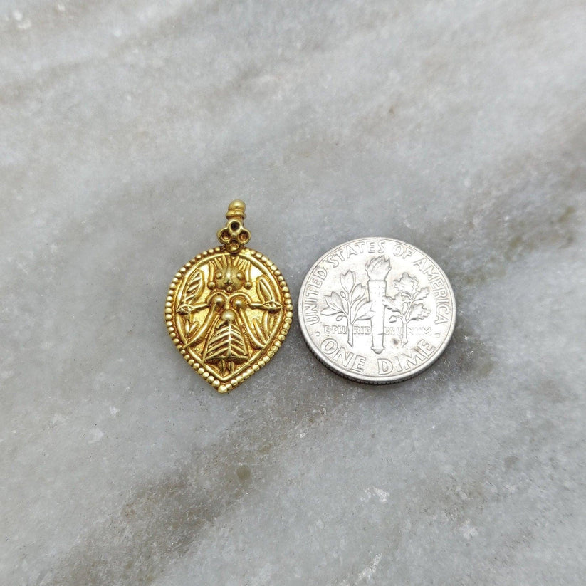 Religious Charm 18k Gold Pendant of Indian Goddess