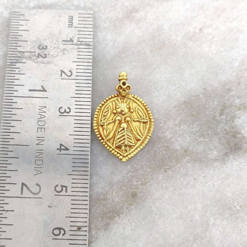 Religious Charm 18k Gold Pendant of Indian Goddess