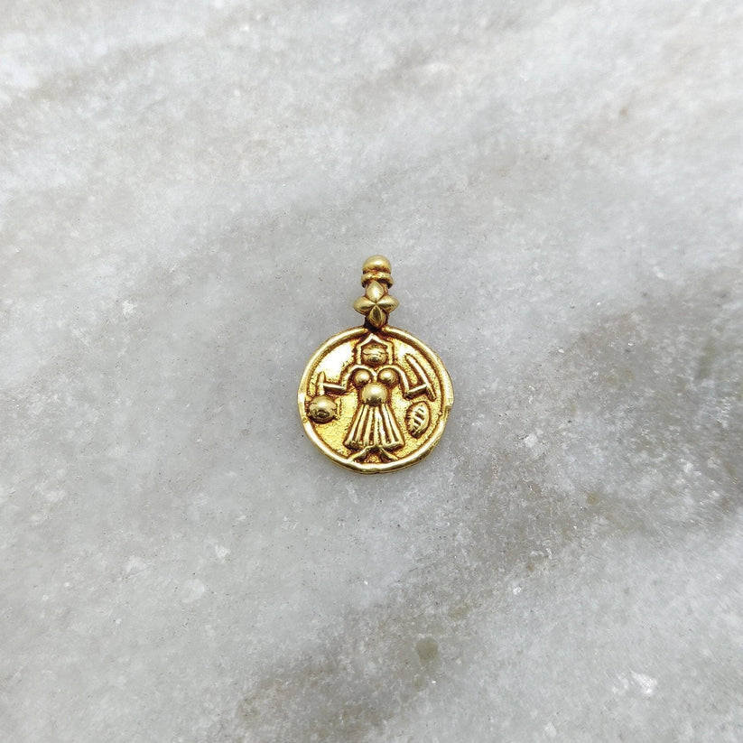 18k Solid Yellow Gold Indian Religion Charm Pendant