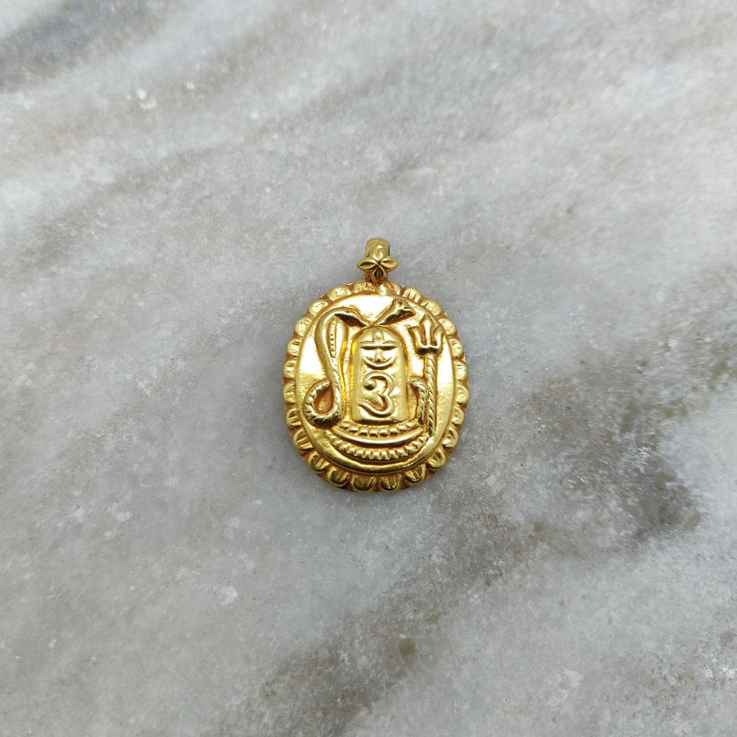 18k Solid Yellow Gold Indian Gold Shiva Charm Pendant