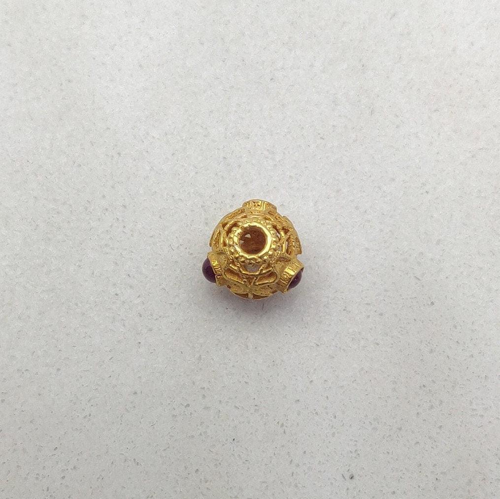 18K Gold Rondelle Stone Bead For Jewelry Findings 7mm