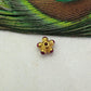 18 Karat Gold Stone Studded Wheel Spacer Beads 6mm