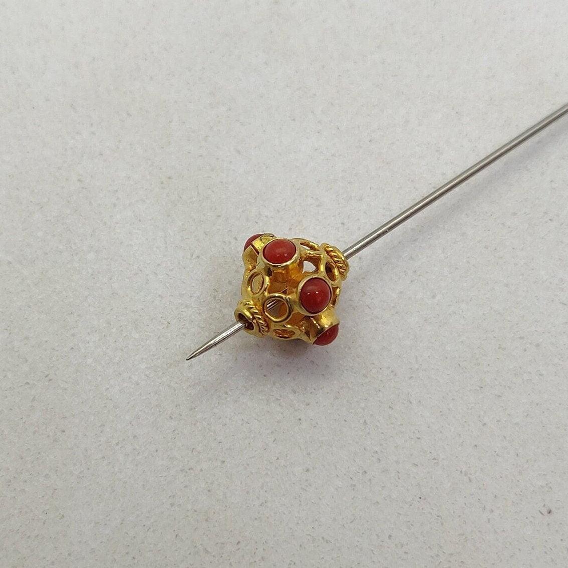 18 Karat Gold Gemstone Round Spacer Beads-10 MM