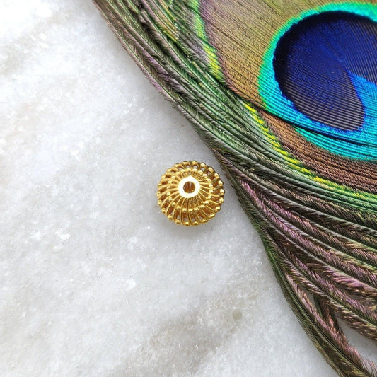 Spiral 18KT Solid Gold Swirl Beads Round Findings Supplies