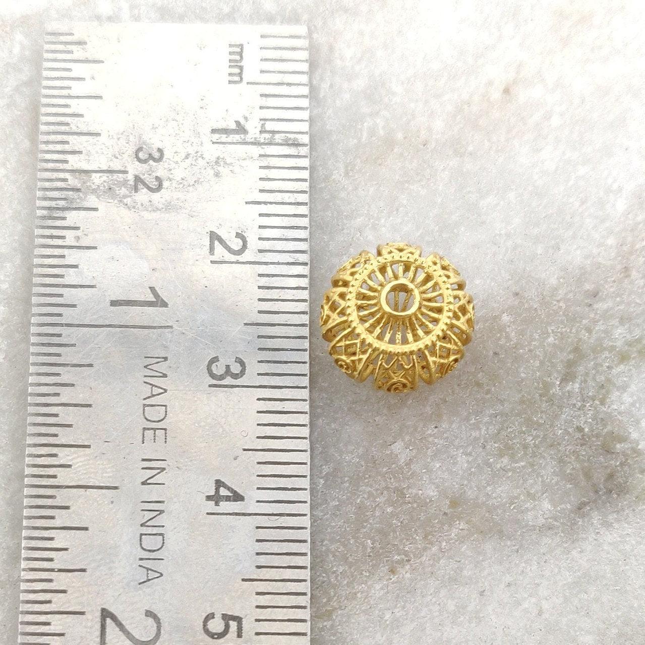 18KTT Gold Antique Spacer Beads 11x8mm