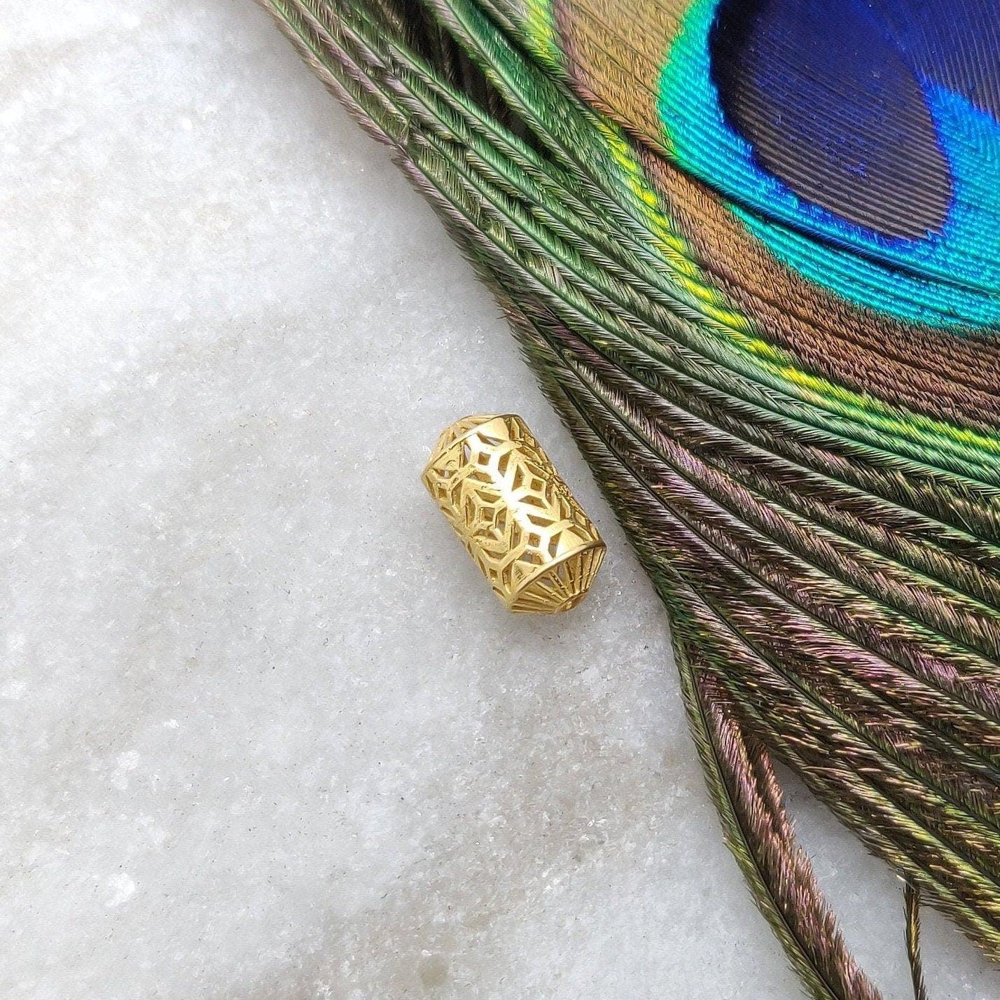 18 Karat Solid Yellow Gold Drum Gold Spacer Bead Components 11x6mm